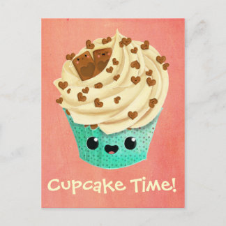 Niedlich Vanilla Chocolate Cupcake Postkarte