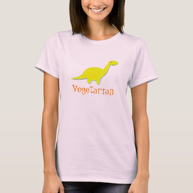 Niedlich Vegetarian Dinosaurier T-Shirt (Vorderseite)