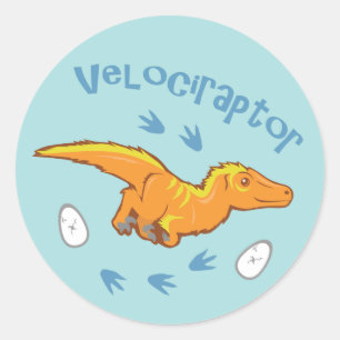 Niedlich Velociraptor Runder Aufkleber