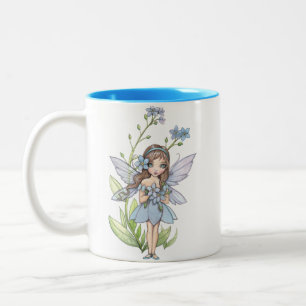 Niedlich vergessen Sie mich nicht Blume Fairy Tass Zweifarbige Tasse