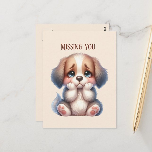 Niedlich Vermisster Welpe Postkarte (Vorderseite/Rückseite Beispiel)