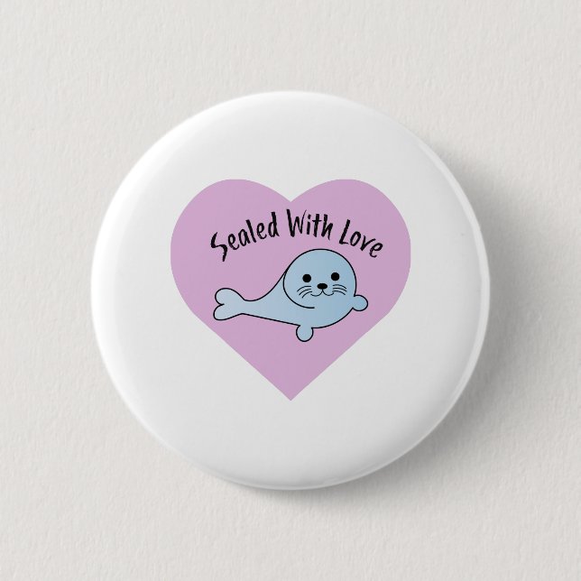 Niedlich versiegelt mit Liebe Button (Vorderseite)