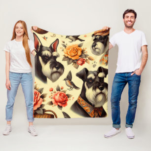 Niedlich Vintag Schnauzer Fleecedecke