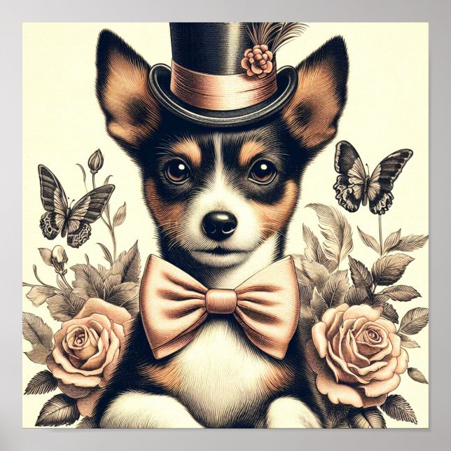 Niedlich Vintag Toy Fox Terrier Poster (Vorne)