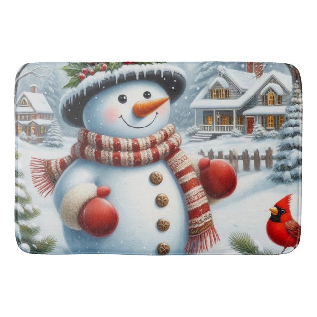 Niedlich, Vintag/Whimsischer Weihnachts-/Wintersch Badematte (Vorderseite)
