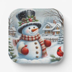 Niedlich, Vintag/Whimsischer Weihnachts-/Wintersch Pappteller