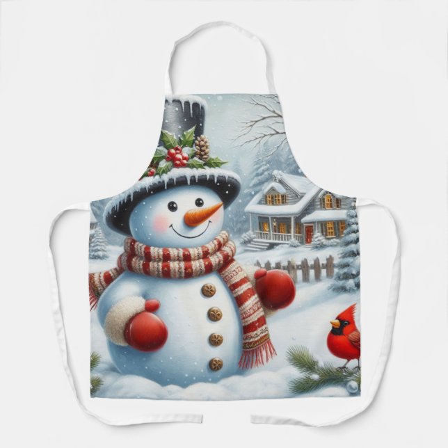 Niedlich, Vintag/Whimsischer Weihnachts-/Wintersch Schürze (Vorderseite)