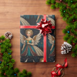 Niedlich Vintage Christmas Eve Angel Geschenkpapier<br><div class="desc">**Mit Angelic Charm aufwühlen** Bereiten Sie sich mit unserem atemberaubenden Vintagen Angel-Packpapier auf die magischste Weihnachtszeit aller Zeiten vor! Dieses exquisite Design besticht durch ein zeitloses Bild eines Vintagen Engels, umgeben von einem sternenstarken Nachthimmel, der das Wesen der Urlaubssaison einnimmt. Stellen Sie sich die Freude an den Gesichtern Ihrer Lieben...</div>