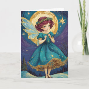Niedlich Vintage Christmas Fairy Personalisiert Karte