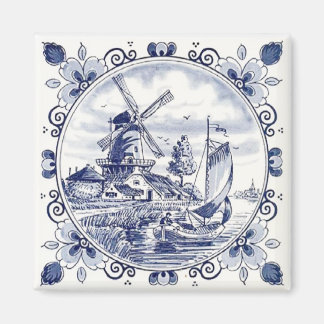 Niedlich Vintage holländische Windmühle Sailboat D Magnet