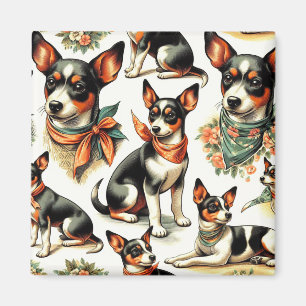 Niedlich Vintage Ratte Terrier Seamless Magnet