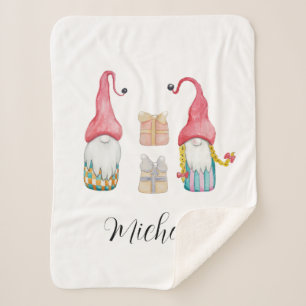 Niedlich Vintage Weihnachtsgeschenk Gnome Sherpadecke