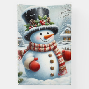 Niedlich, Vintage/Whimsical Weihnachten/Winter Sch Banner