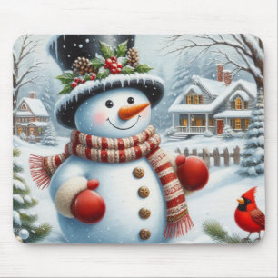 Niedlich, Vintage/Whimsical Weihnachten/Winter Sch Mousepad