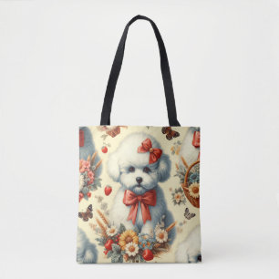 Niedlich Vintager Bichon Frisé Illustration