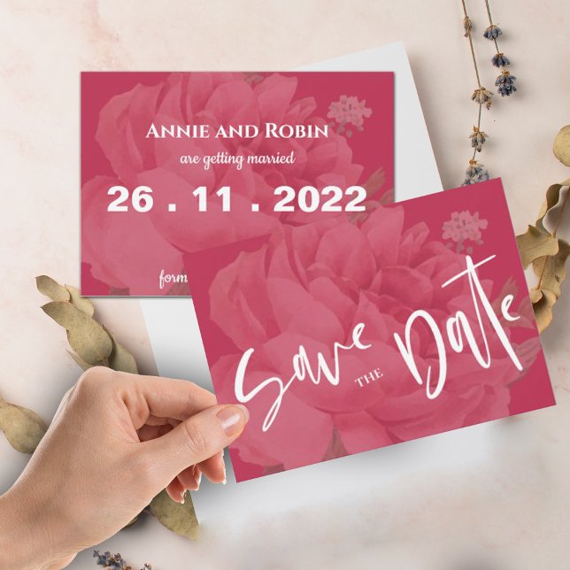 Niedlich Viva Magenta Rose Minimalistische Hochzei Save The Date (Von Creator hochgeladen)