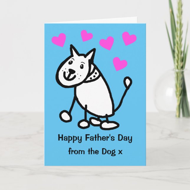 Niedlich von der Hunde-Cartoon-Vathers-Tageskarte Karte (Vorderseite)