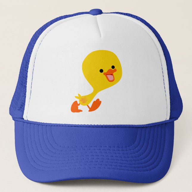 Niedlich Walking Cartoon Duckling Hat Truckerkappe (Vorderseite)