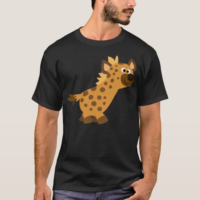 Niedlich Walking Cartoon Hyena T - Shirt (Vorderseite)