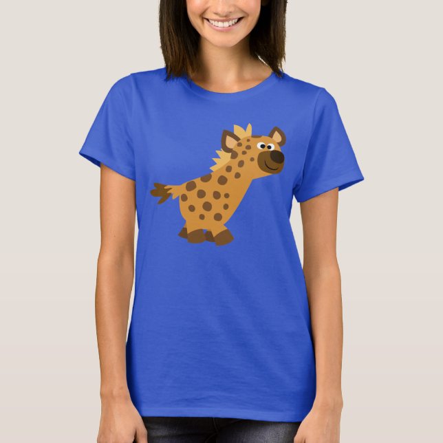 Niedlich Walking Cartoon Hyena Women T - Shirt (Vorderseite)