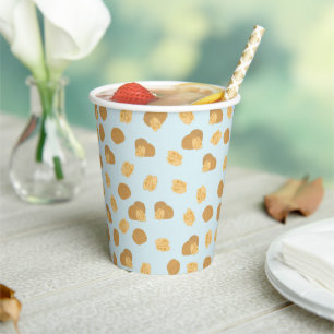 Niedlich Walnut Nut Pattern Pastellblau Pappbecher