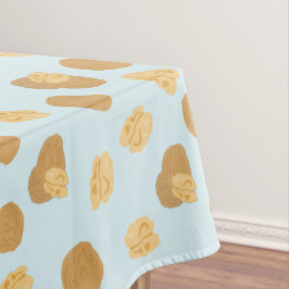 Niedlich Walnut Nut Pattern Pastellblau Tischdecke