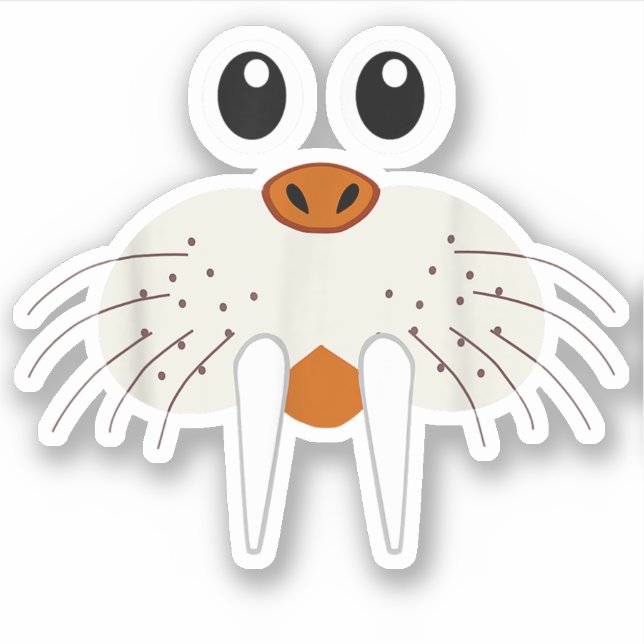 Niedlich Walrus Animal Costume Funny Halloween Aufkleber (Vorderseite)