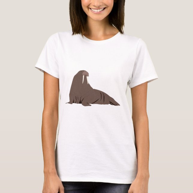 Niedlich Walrus Illustration T - Shirt (Vorderseite)