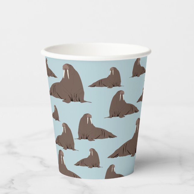 Niedlich Walrus Pattern Pappbecher (Vorderseite)