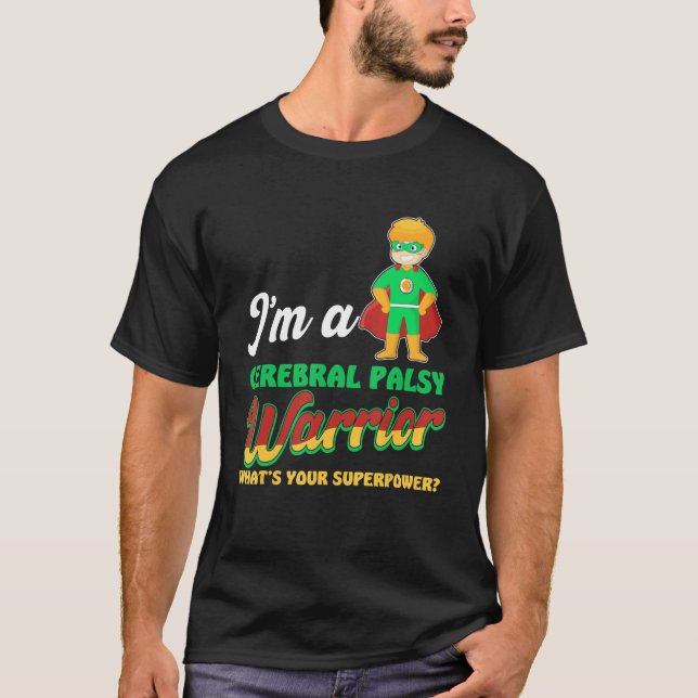Niedlich Warrior Cp Hero Cerebral Palsy Bewusstsei T-Shirt (Vorderseite)