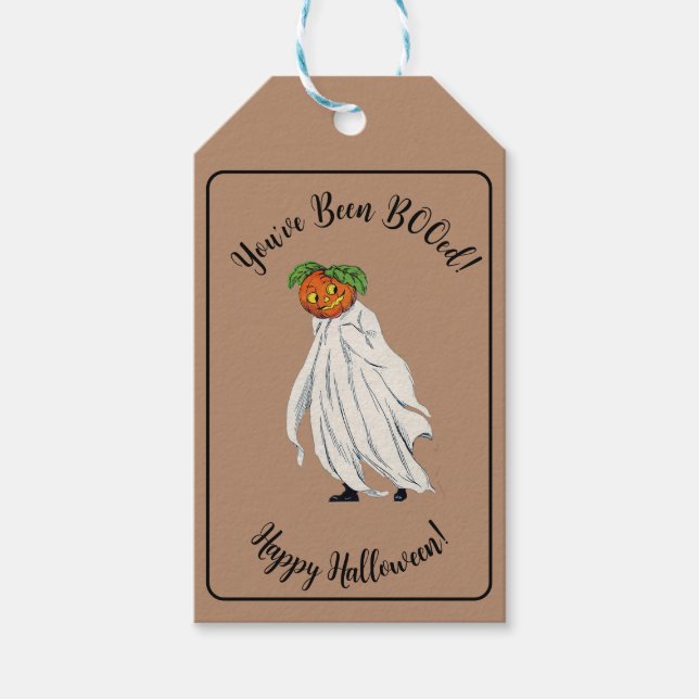 Niedlich warst du ein BOOed Halloween Pumpkin Ghos Geschenkanhänger (Vorderseite)
