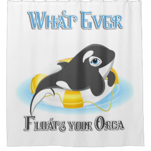 Niedlich, was immer dein Orca flattert Duschvorhang