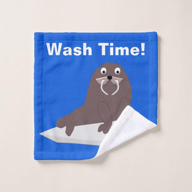 Niedlich Wash Time Walrus Custom Waschlappen (Waschlappen)