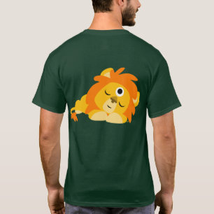 Niedlich Watchful Cartoon Lion T - Shirt (hinten)