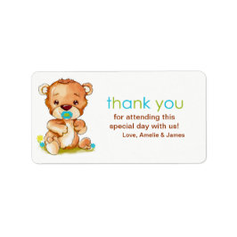 Niedlich Watercolor Baby Bear Boy Vielen Dank Adressaufkleber