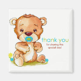 Niedlich Watercolor Baby Bear Boy Vielen Dank Magnet