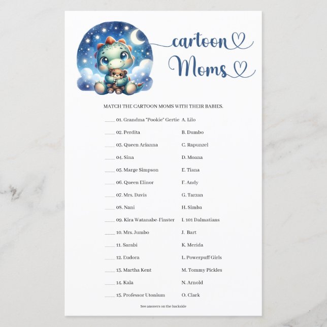 Niedlich Watercolor Baby Dinosaurier Cartoon Mamas (Vorderseite)