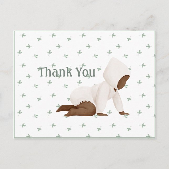 Niedlich Watercolor Baby Einfach Danke Postcard Postkarte (Vorderseite)