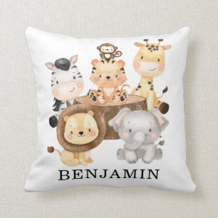Niedlich Watercolor Baby Safari Animes Boy Kinderz Kissen