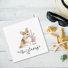 Niedlich Watercolor Corgi Seien Sie stark kalligra Einladung
