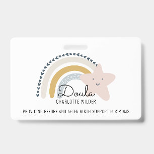 Niedlich Watercolor Rainbow Doula Midfrau Ausweis