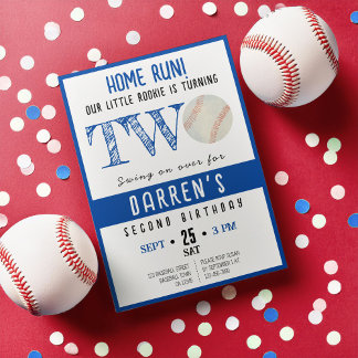 Niedlich Watercolor Rookie Baseball Junge 2. Gebur Einladung