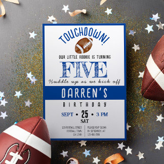 Niedlich Watercolor Rookie Football Boy Geburtstag Einladung