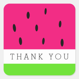 Niedlich Watermelon Danke Quadratischer Aufkleber