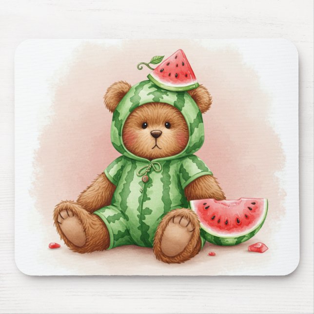 Niedlich Watermelon Teddy von Natasha Us Mousepad (Vorne)