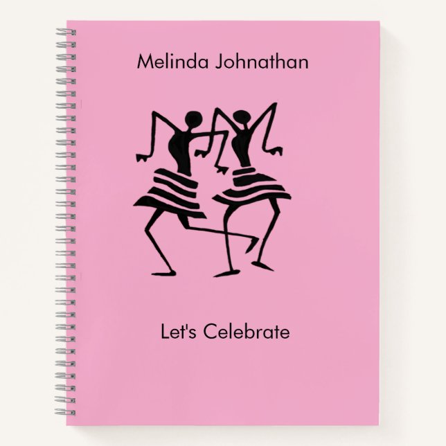 Niedlich, weich rosa, Silhouette Notizbuch (Vorderseite)