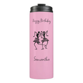 Niedlich, weich rosa, Silhouette Thermosbecher