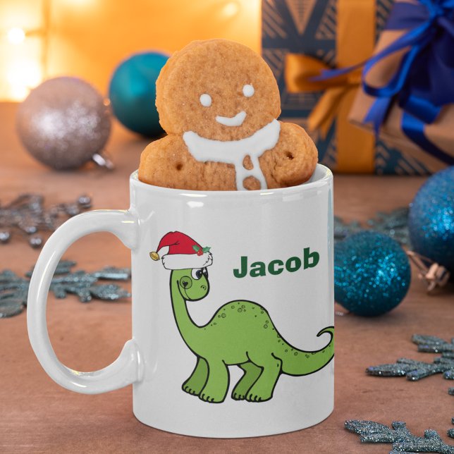 Niedlich Weihnachten Dinosaurier Santa Personalisi Kaffeetasse (Von Creator hochgeladen)