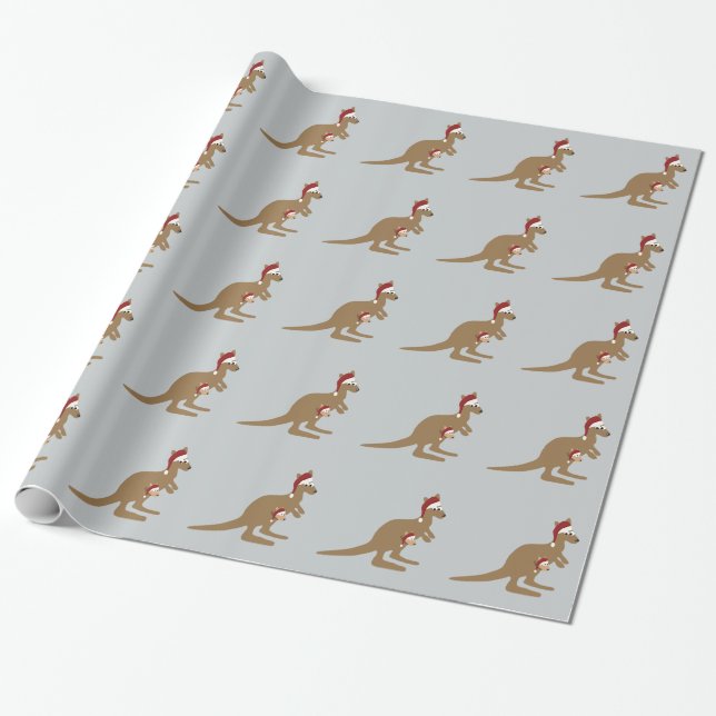 Niedlich Weihnachten Kangaroos Geschenkpapier (Ungerollt)