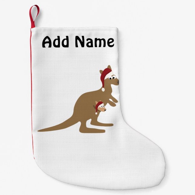 Niedlich Weihnachten Kangaroos Kleiner Weihnachtsstrumpf (Vorderseite)